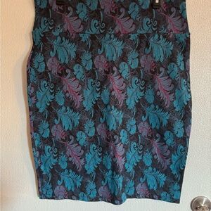 LuLaRoe Blue and Pink Patterned Skirt